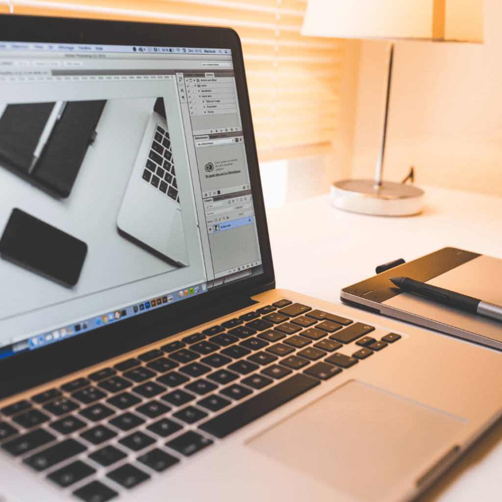 Macbook pro with a notebook