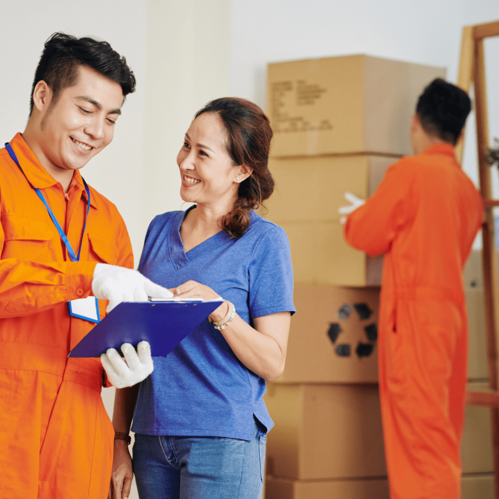 Customer Talking with Movers